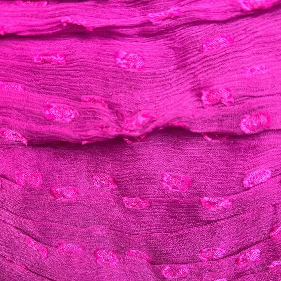 NWT Free People Jeweled Chevron Mini Dress Fuchsia Pink Beaded Swiss Dot 4 Flaw - Picture 15 of 16